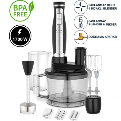 Fakir Range Multi Blend 1700W Siyah Blender Seti